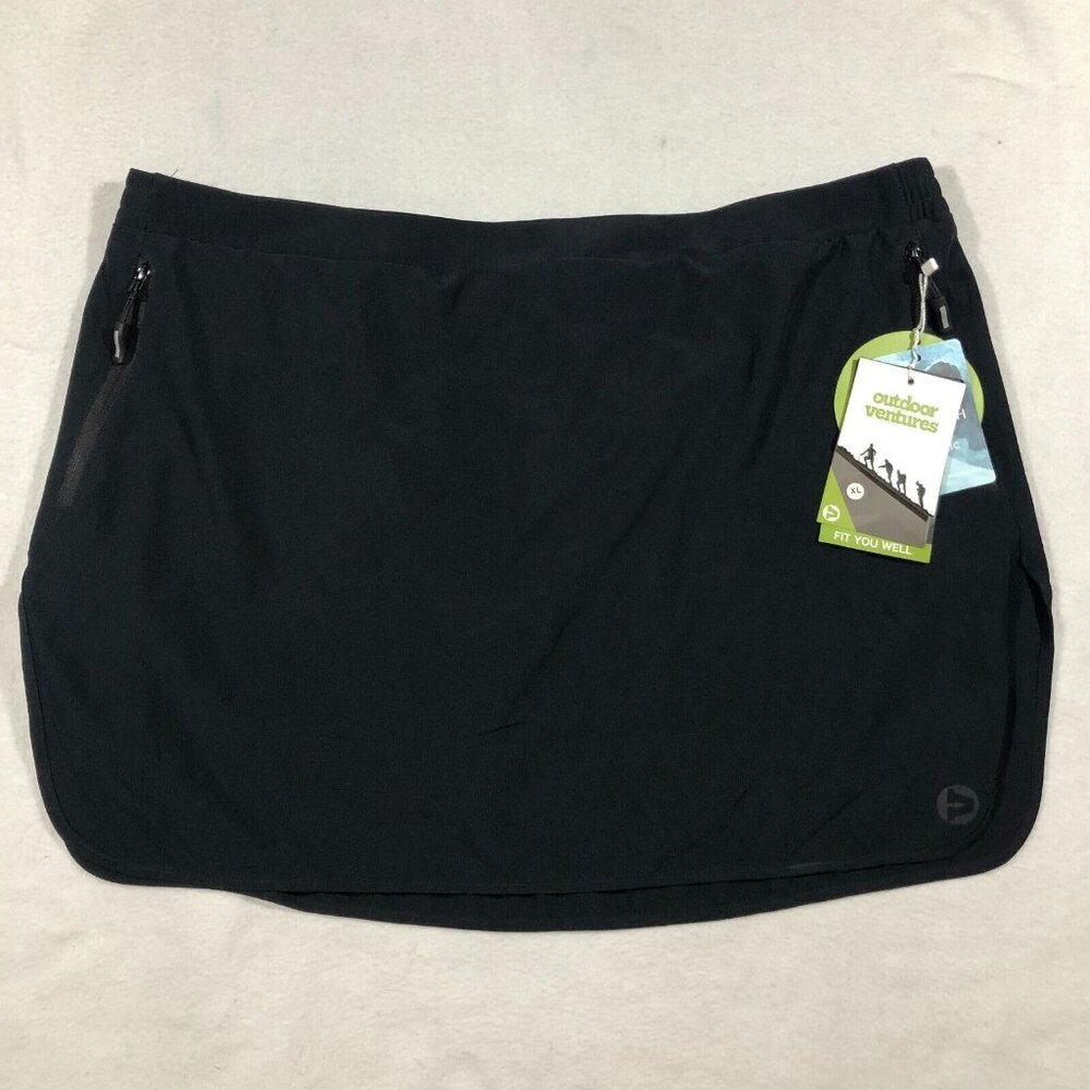 Outdoor Ventures Skort Womens XL Athletic Skirt Skort Build in Shorts Black NEW